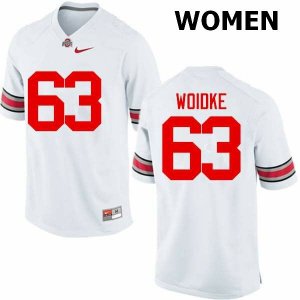 Women's Ohio State Buckeyes #63 Kevin Woidke White Nike NCAA College Football Jersey Colors RVY6744QV